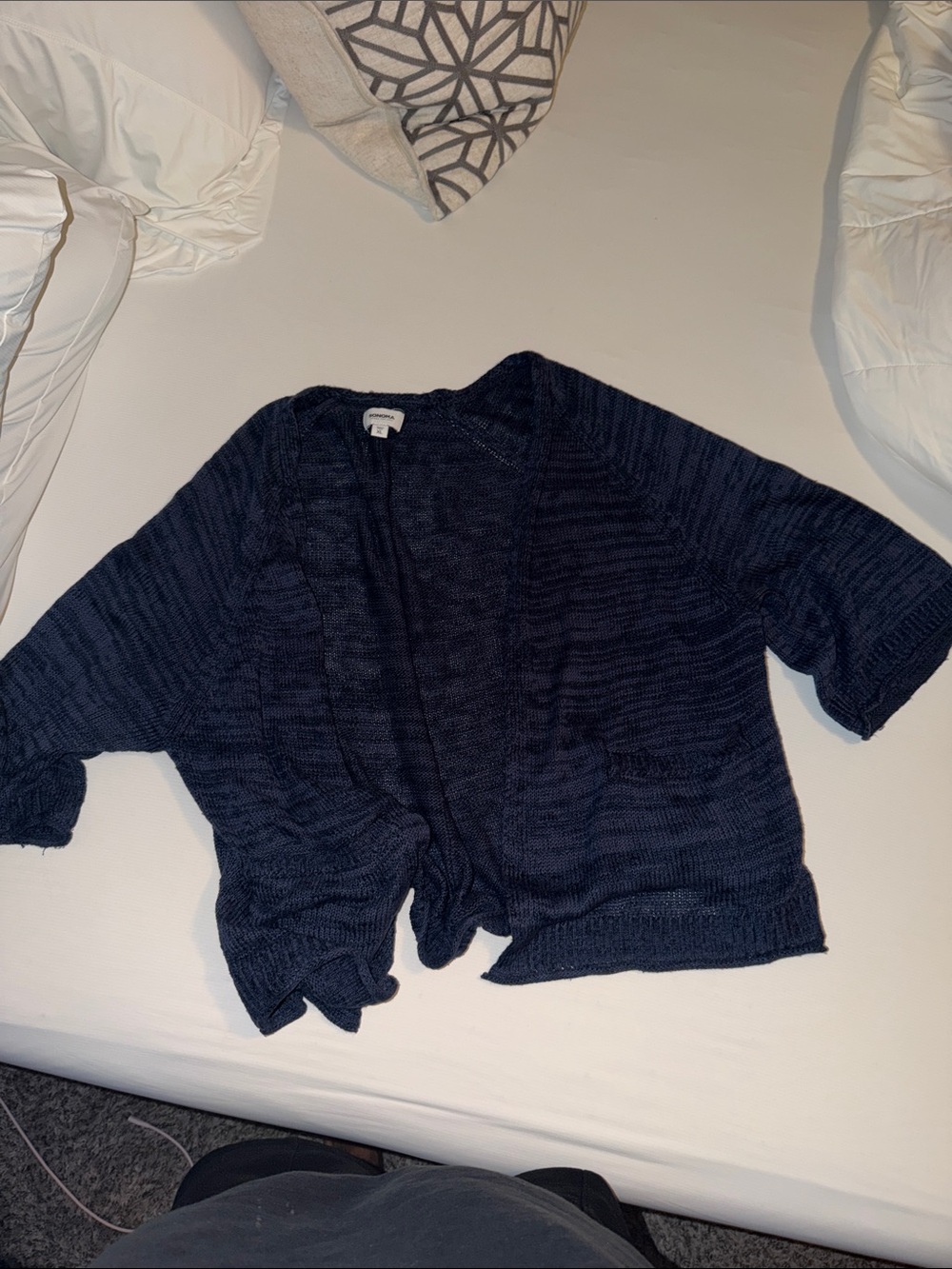 Sonoma Navy Open-Front Boxy Cardigan